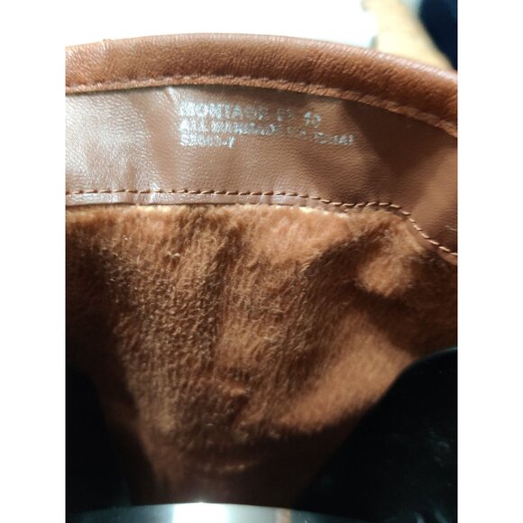 Bamboo Montage 10 Womens Boots Brown Knee High Faux Leather Buckle Stud Lined - Picture 7 of 15